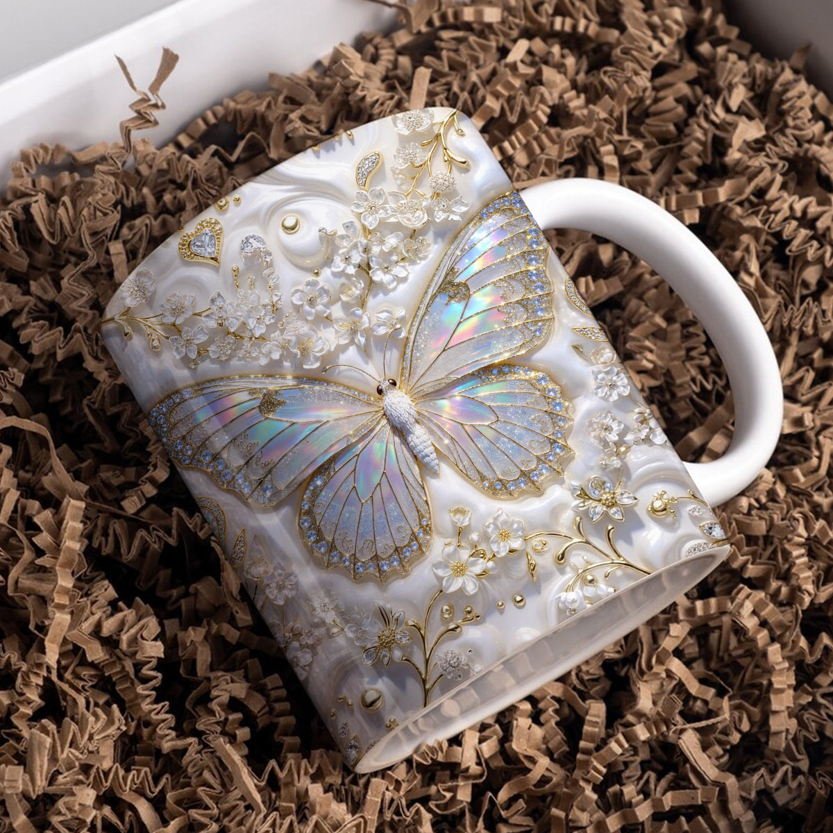 Butterfly Ceramic Mug Luminous Butterfly Bloom