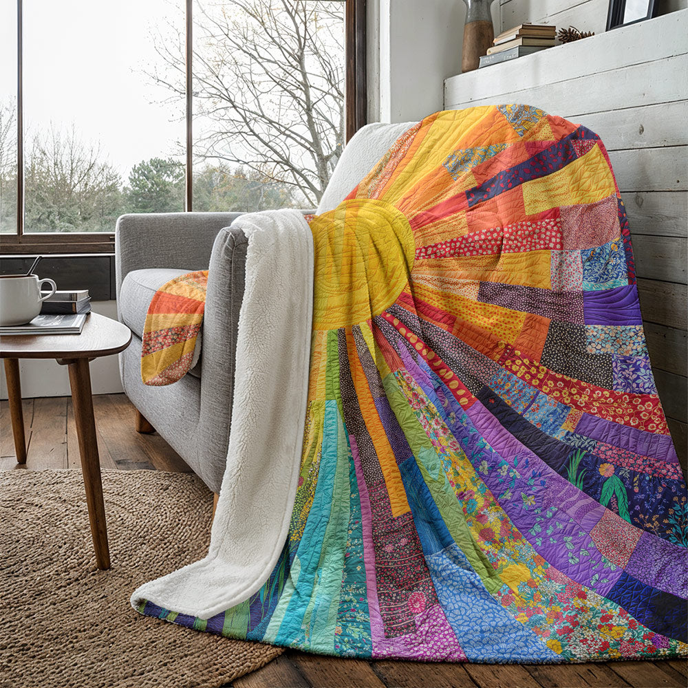 Boho Fleece Blanket Cheerful Sunshine