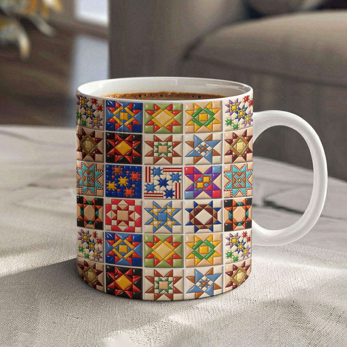 Sewing Lover Ceramic Mug Prairie Star Quilt