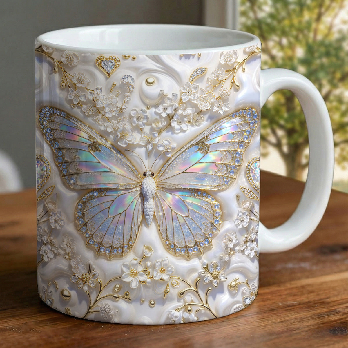 Butterfly Ceramic Mug Luminous Butterfly Bloom