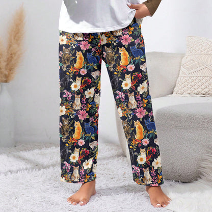 Cat Lounge Pants Moonlit Garden Whiskers