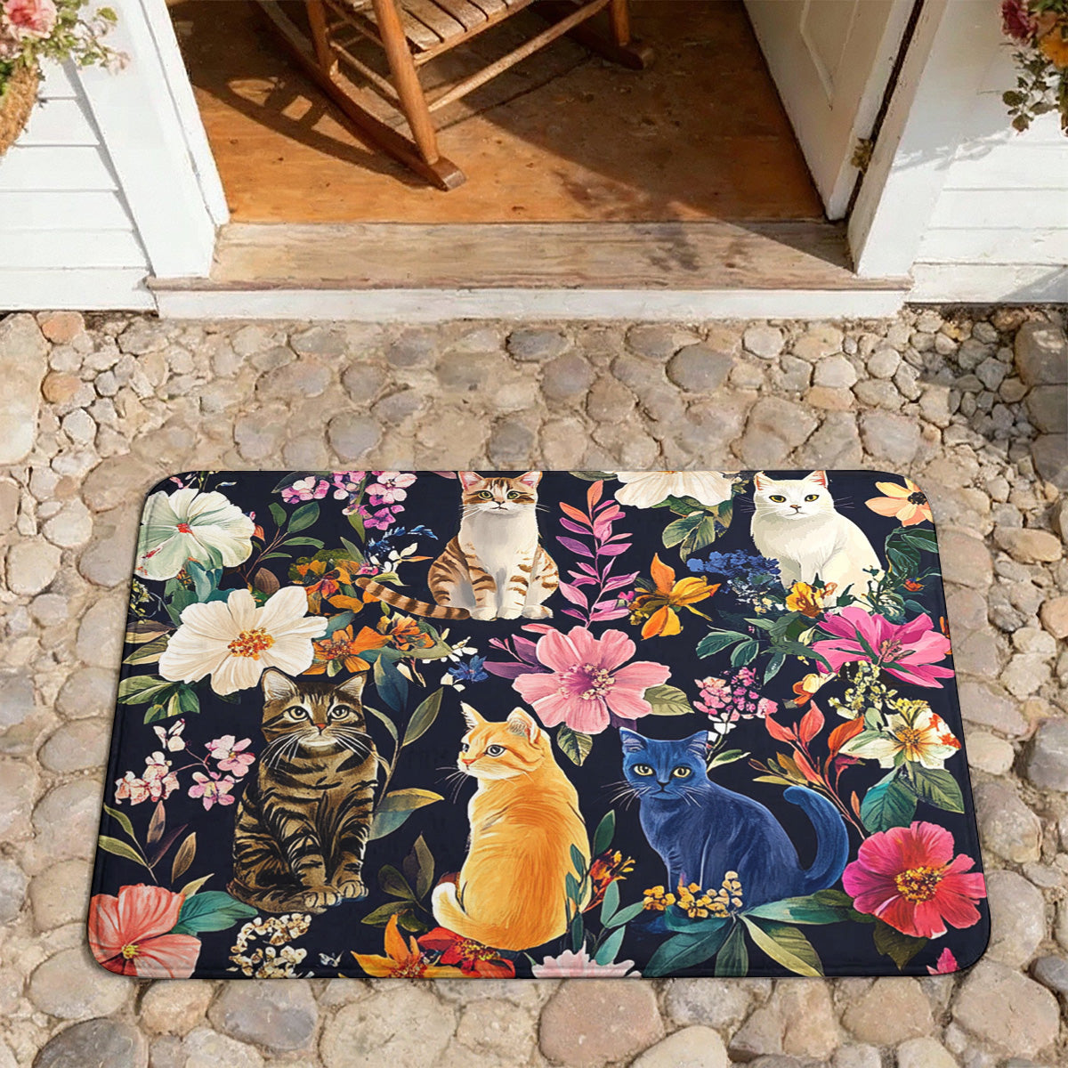 Cat Doormat Floor Mat Runner Rug Moonlit Garden Whiskers