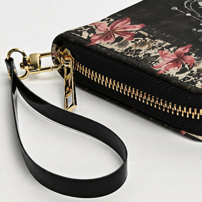 Gothic Skull Leather Wallet Midnight Lily Skull