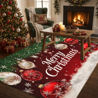Christmas Area Rug Snowfall Wishes & Christmas Glow