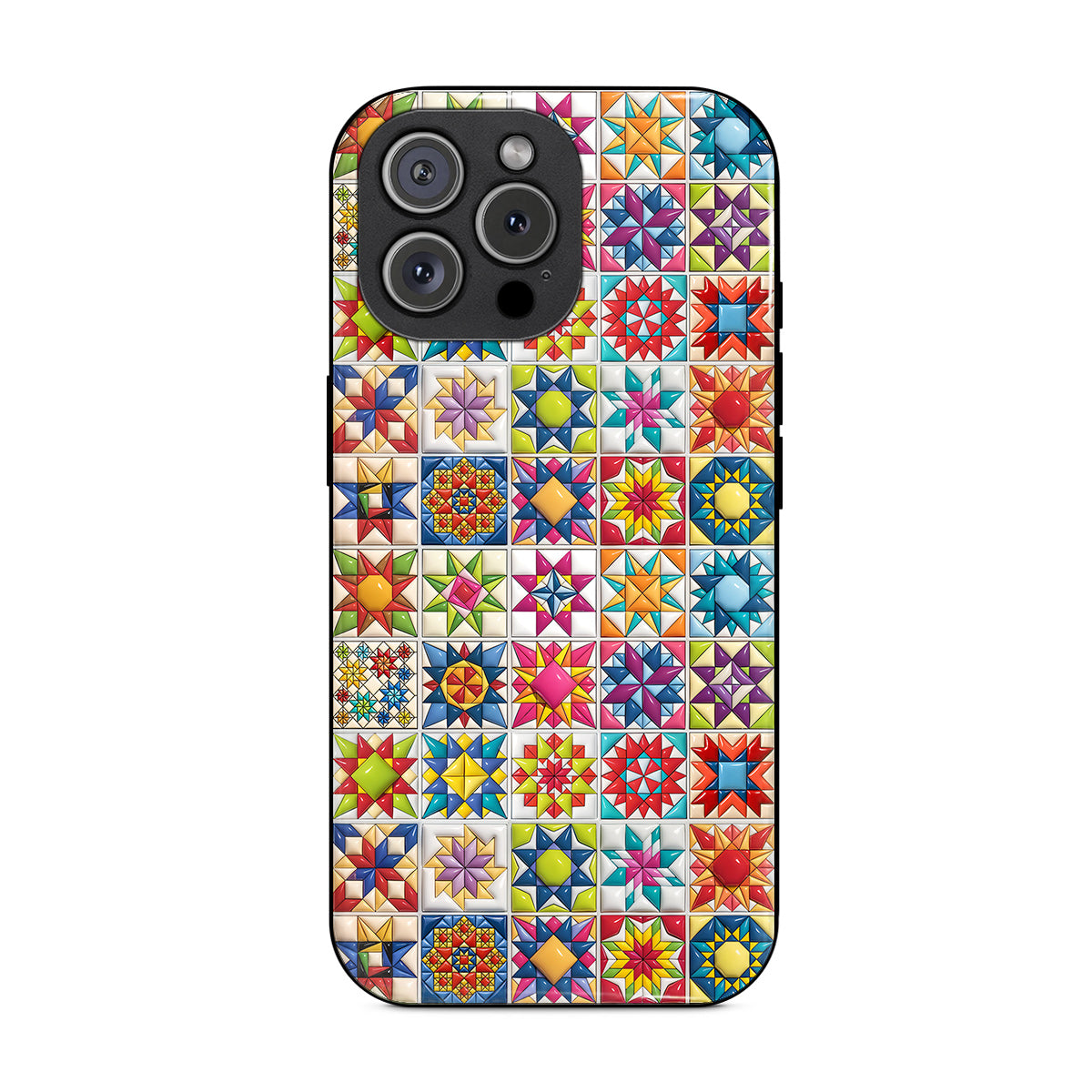 Sewing Lover Phone Case Colorful Super Star Quilt Blocks