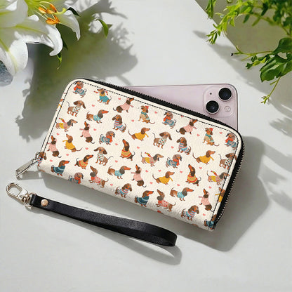 Dachshund Leather Wallet Playful Fashion Wieners