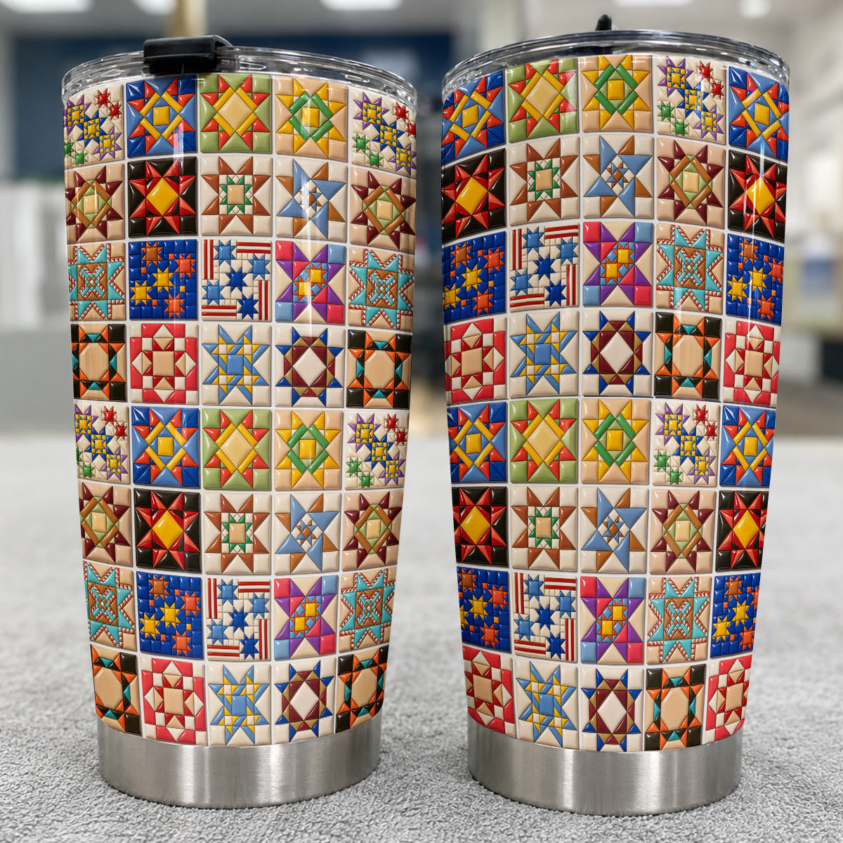 Quilt Blocks 20 oz Tumbler Patchwork Heritage