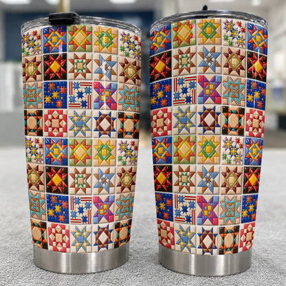 Quilt Blocks 20 oz Tumbler Patchwork Heritage