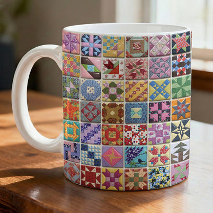 Sewing Lover 11Oz Mug Patchwork Melody Quilt Blocks