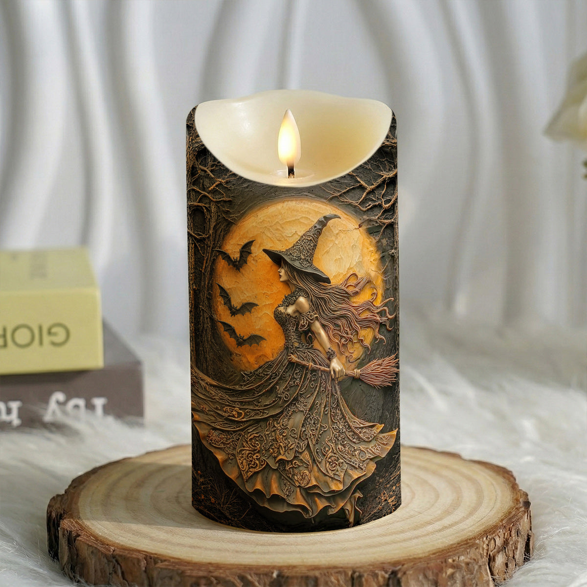Witch of the Amber Moon LED Candle