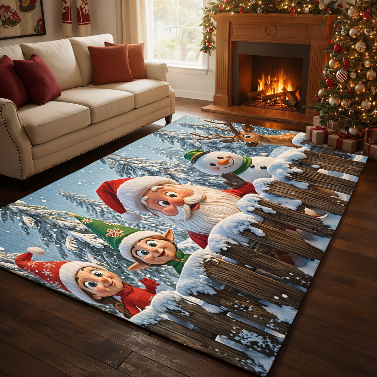 Christmas Area Rug Santa’s Jolly Crew