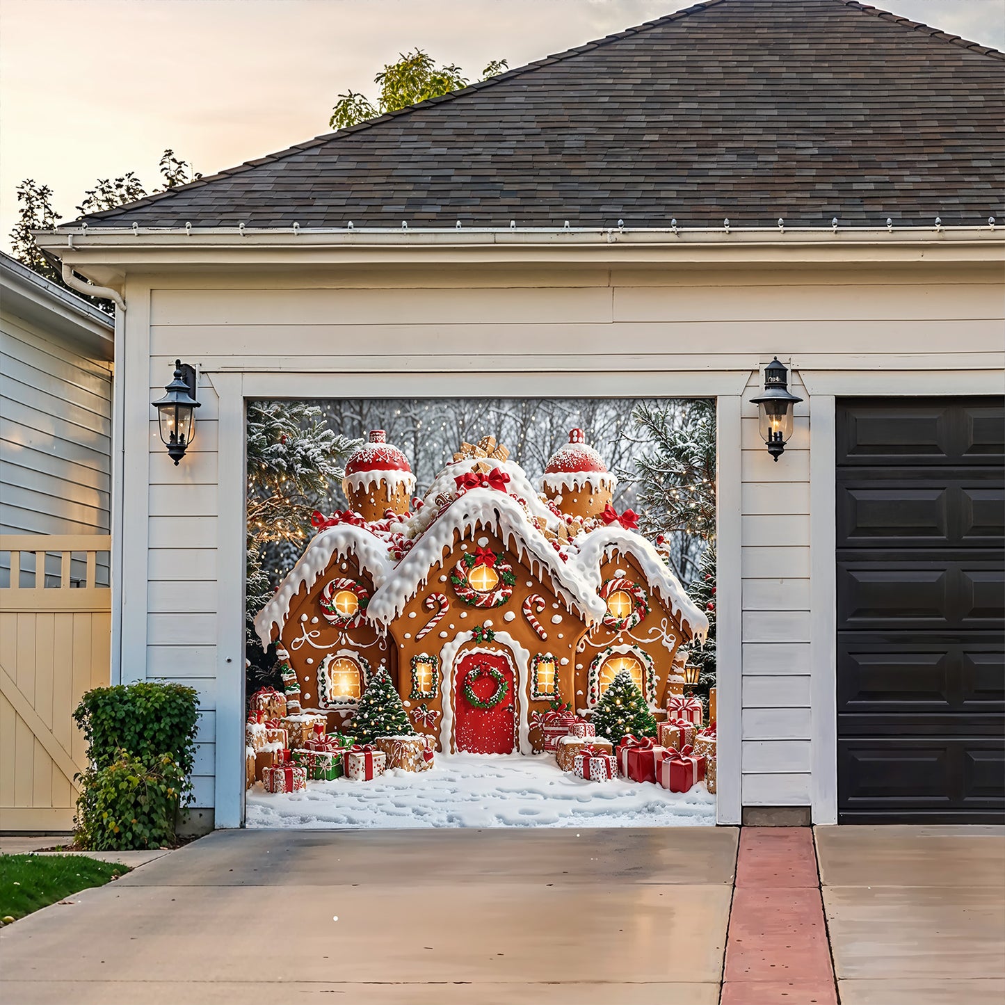 Christmas Garage Door Banner Decoration - Enchanted Gingerbread Wonderland