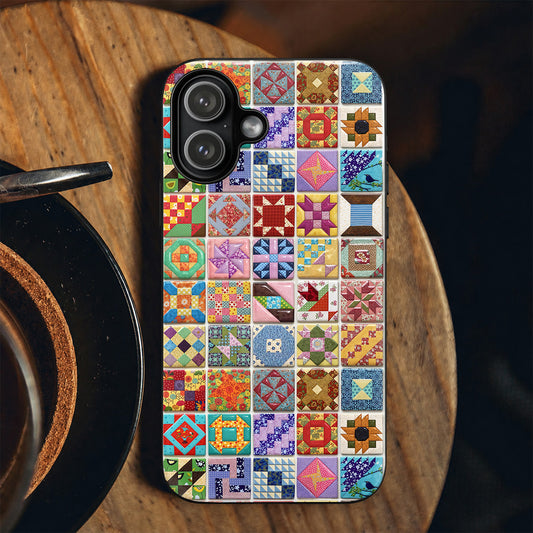 Sewing Lover Phone Case Country Garden Quilt Blocks