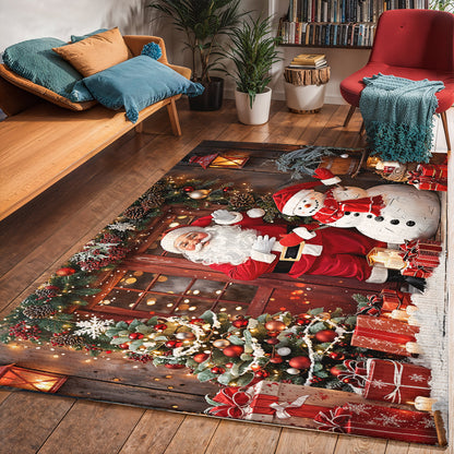 Christmas Area Rug Santa’s Warm Welcome Christmas at the Door