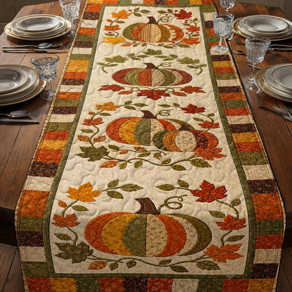 Patchwork Pumpkins of Fall Quilted Table Runner