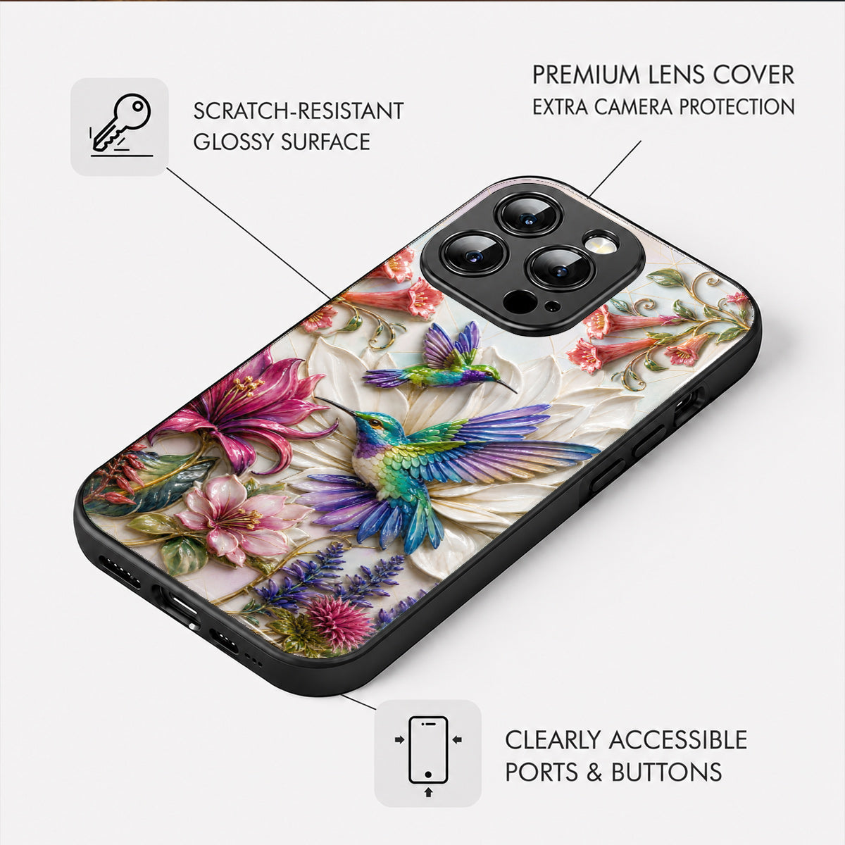 Hummingbird Phone Case Hummingbird Garden Bloom Harmony