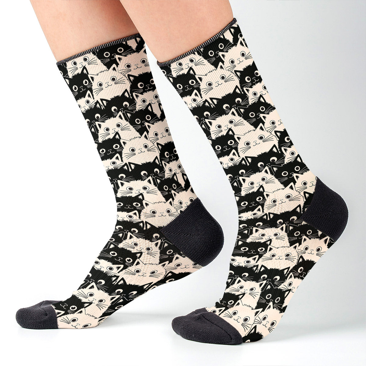 Cat Crew Socks Cute Fat Cats