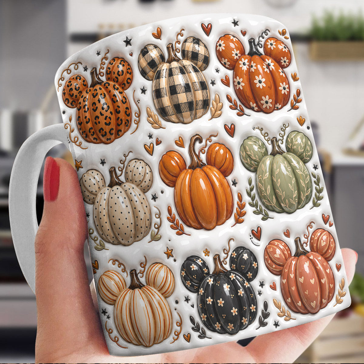 Fall Ceramic Mug Pumpkins & Cozy Memories