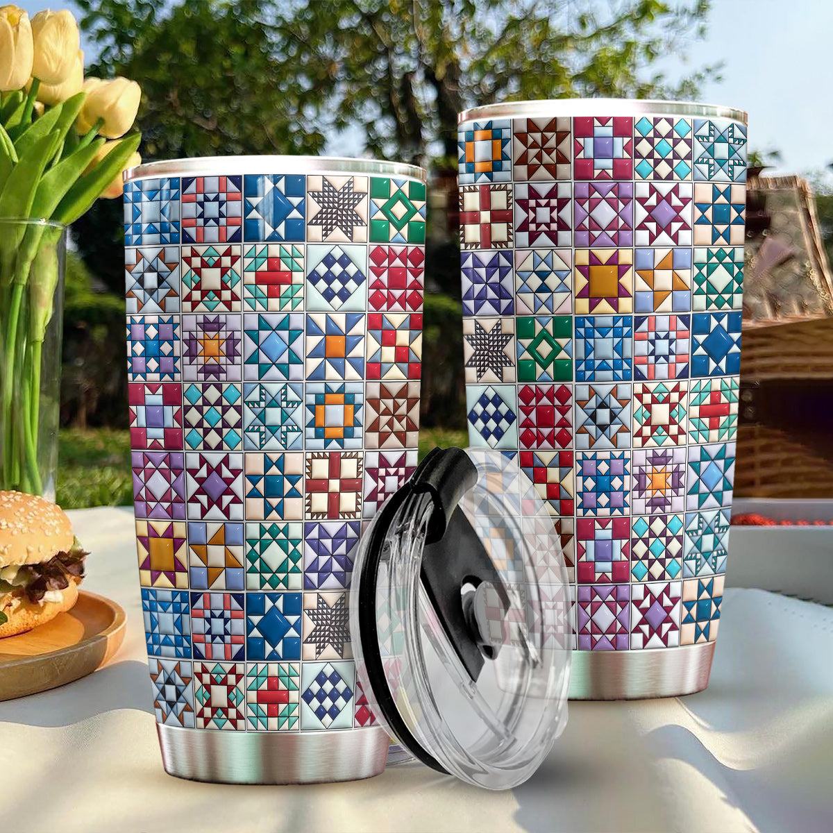 Sewing Lover 20 oz Tumbler Traditional Quilt Blocks