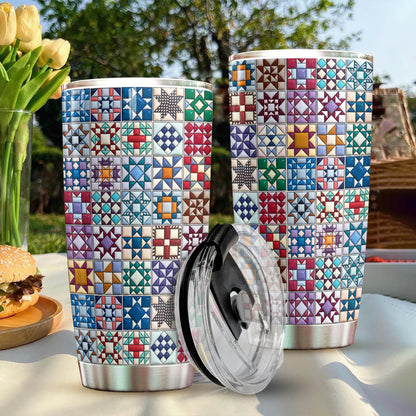 Sewing Lover 20 oz Tumbler Traditional Quilt Blocks