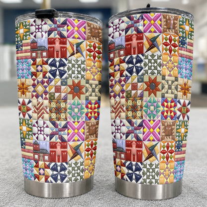 Sewing Lover 20 oz Tumbler Quilt Blocks