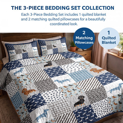 Dachshund Quilted Blanket Dachshund Delight