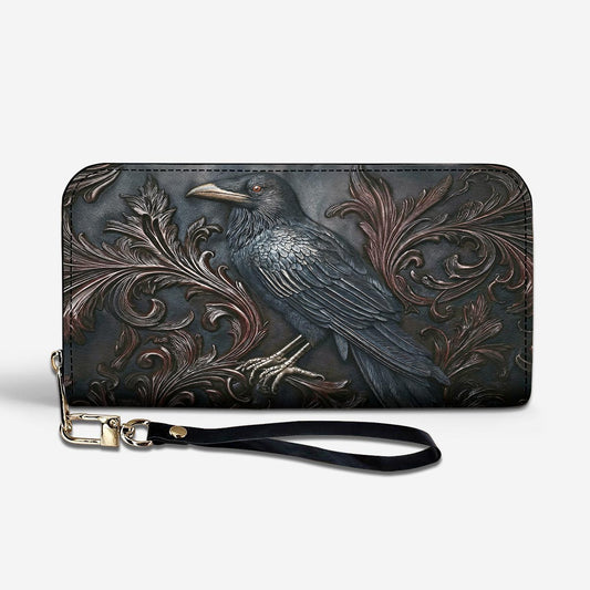 Gothic Leather Wallet Midnight Raven
