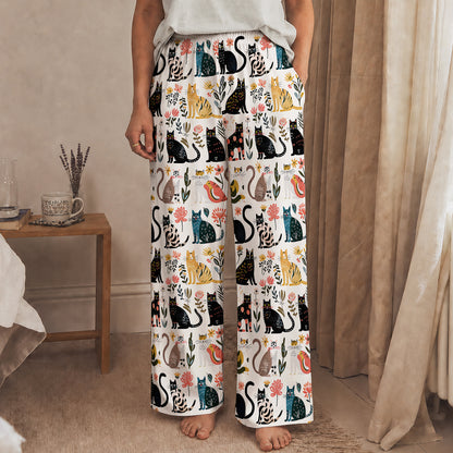 Cat Lounge Pants Botanical Cat Bliss