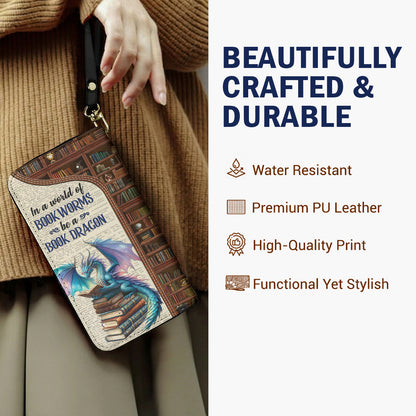 Book Lover Leather Wallet Personalized Be A Book Dragon