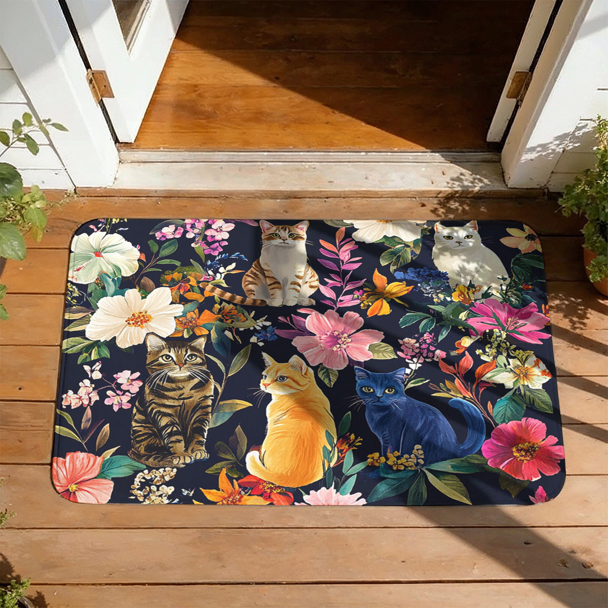 Cat Doormat Floor Mat Runner Rug Moonlit Garden Whiskers
