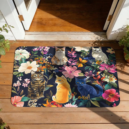 Cat Doormat Floor Mat Runner Rug Moonlit Garden Whiskers