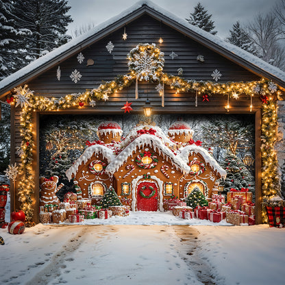 Christmas Garage Door Banner Decoration - Enchanted Gingerbread Wonderland