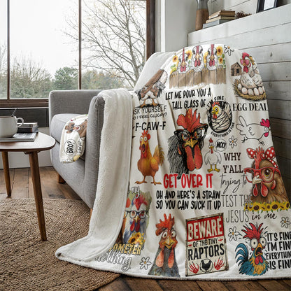 Chicken Fleece Blanket Funny Chicken Quotes