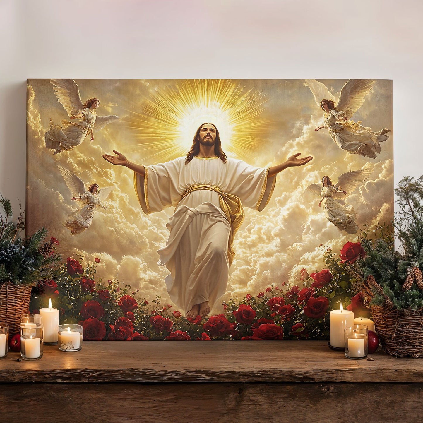 God Wooden-Framed Canvas Wall Art The Ascension of Jesus Christ
