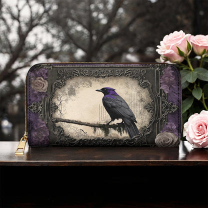 Gothic Leather Wallet Violet Raven