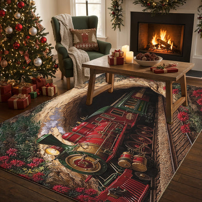 Christmas Area Rug The Enchanted Christmas Railway