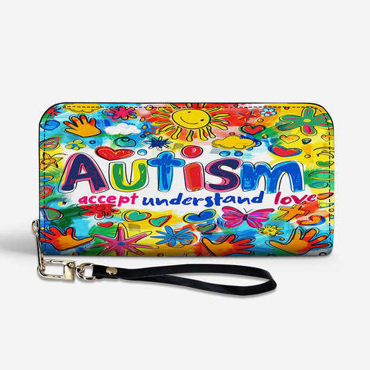 Autism Awareness Leather Wallet Love Understand Accept