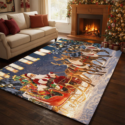Christmas Area Rug Santa’s Magical Sleigh