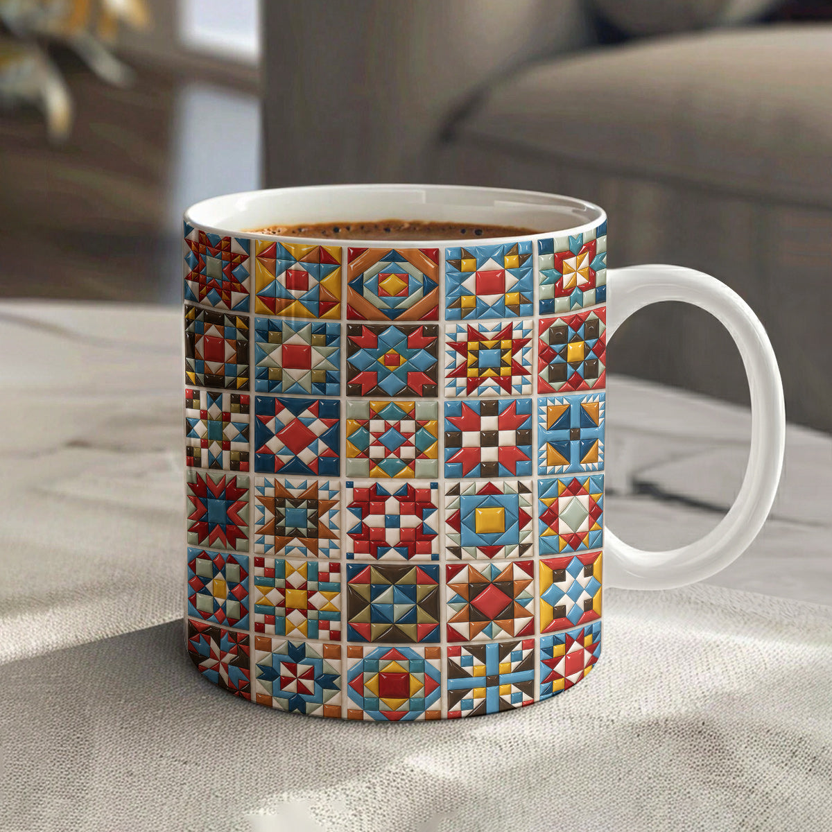 Sewing Lover 11Oz Mug Chromatic Quilt Grid
