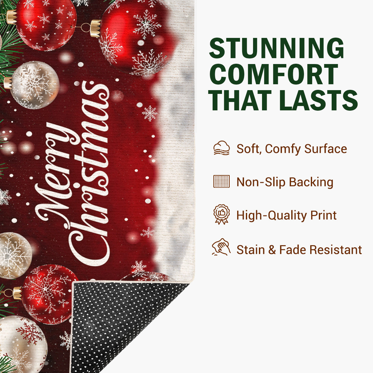 Christmas Area Rug Snowfall Wishes & Christmas Glow