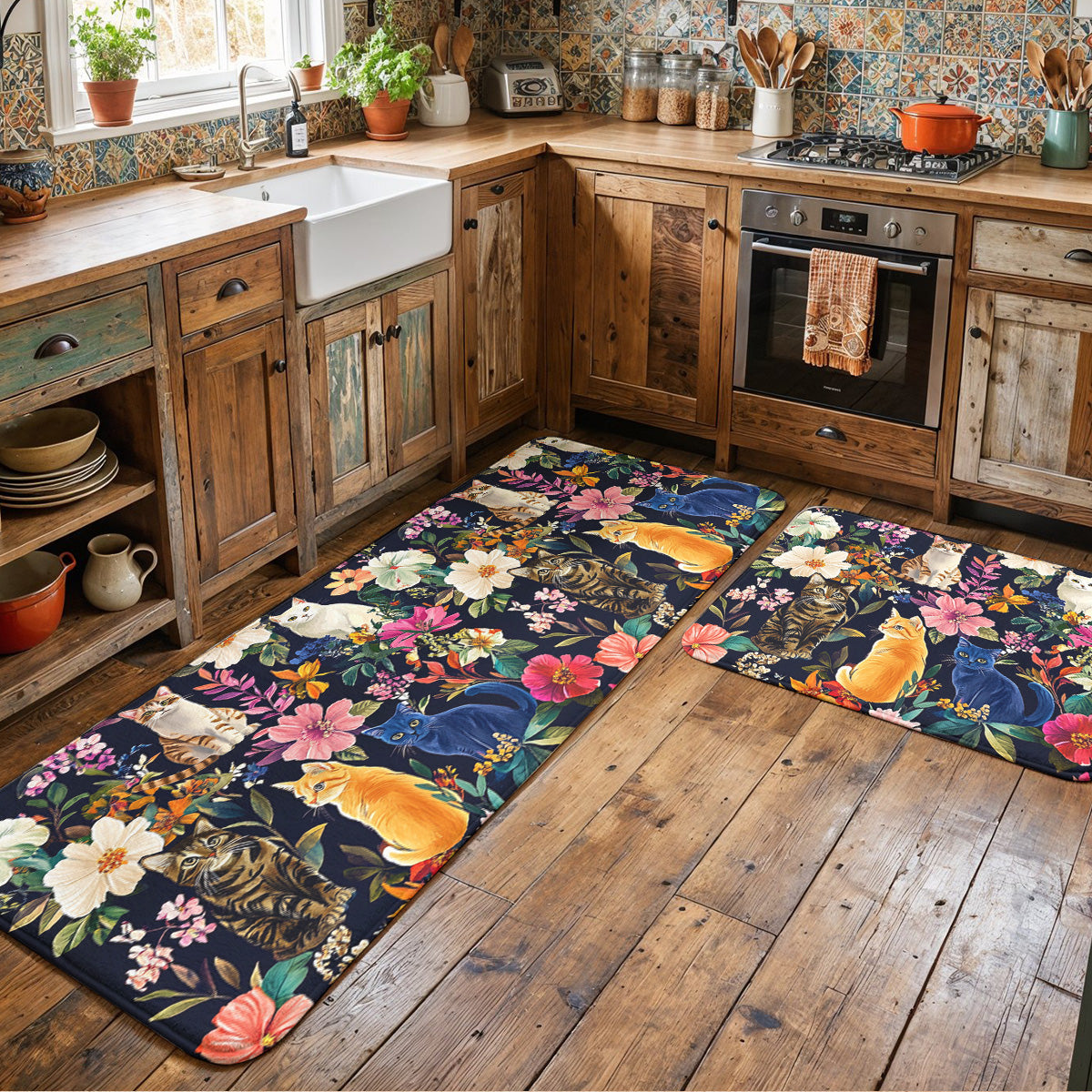 Cat Doormat Floor Mat Runner Rug Moonlit Garden Whiskers