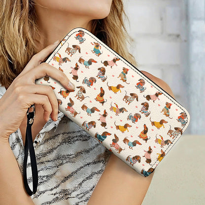 Dachshund Leather Wallet Playful Fashion Wieners