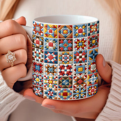 Sewing Lover 11Oz Mug Chromatic Quilt Grid