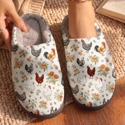 Chicken PB Fleece Lined Slippers Country Coop Comfort