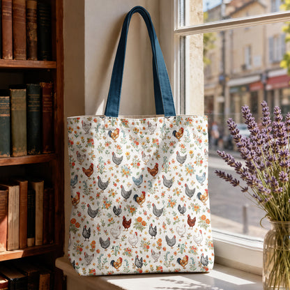 Chicken Canvas Tote Bag Country Garden Chicken