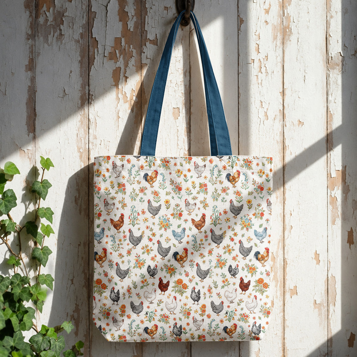 Chicken Canvas Tote Bag Country Garden Chicken