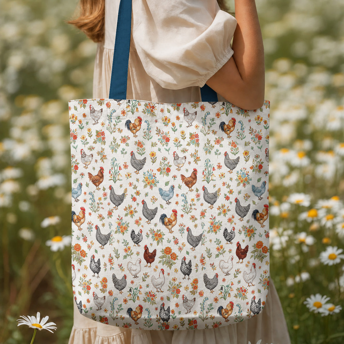 Chicken Canvas Tote Bag Country Garden Chicken