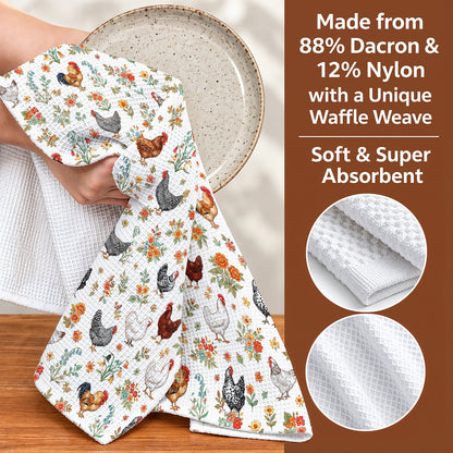 Chicken Kitchen Towel Floral Chicken