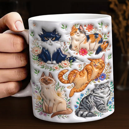 Cat Ceramic Mug Garden Cats