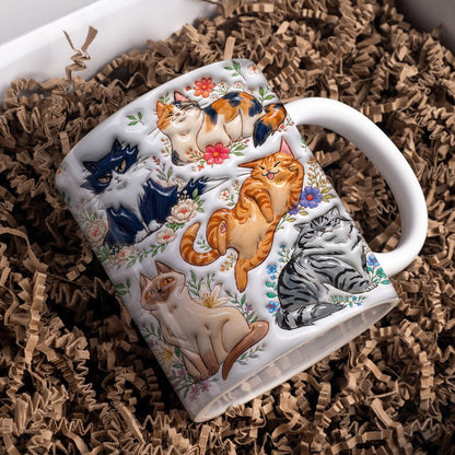 Cat Ceramic Mug Garden Cats